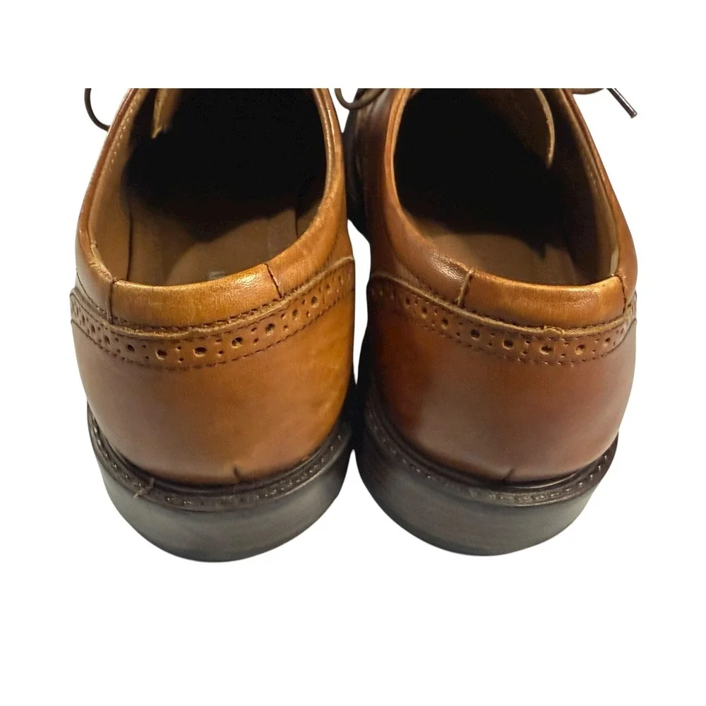 Johnston & Murphy 20-1862 Tabor Brown Leather Wingtip Shoes Mens Size 11 1/2 M